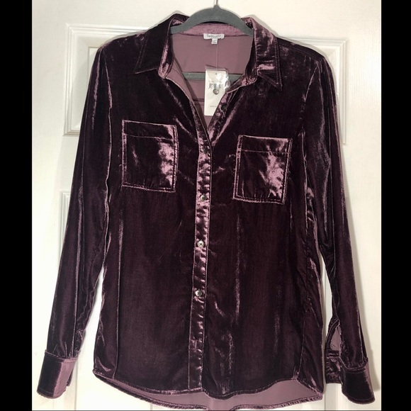 Splendid Tops - 🆕Splendid velvet long sleeve aubergine top XS NWT